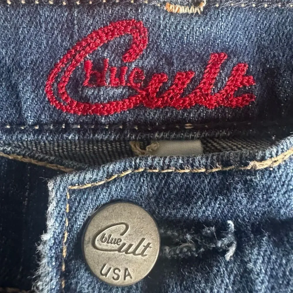 Vintage Y2K Blue Cult Low Rise Boot Cut Flare Designer Denim Jeans USA Size 29